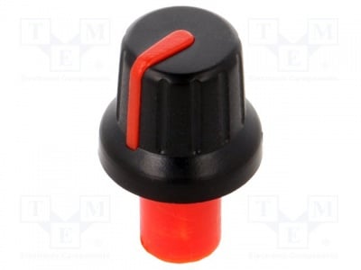 Копче GMN-4P1.5-RD Копче; с индикатор; ABS; Диам.на оста:6mm; O16x14,4mm; черен